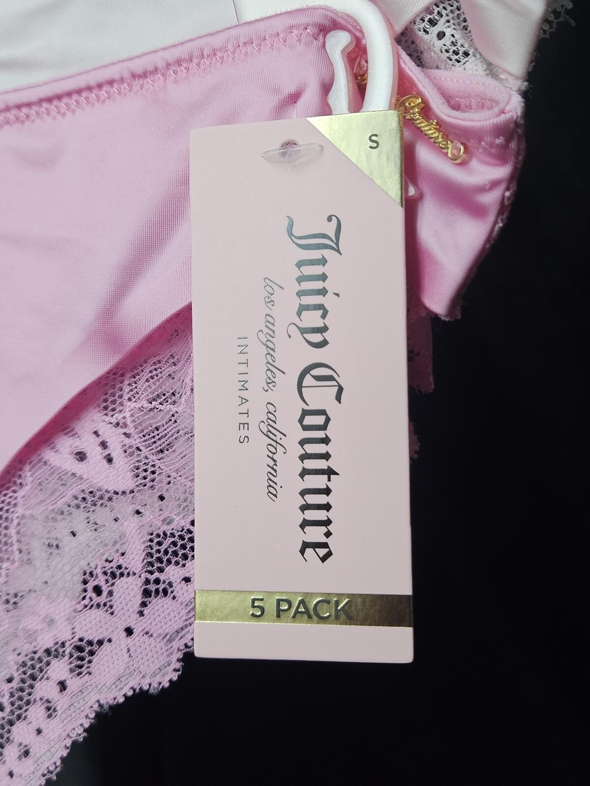 Juicy Couture 5 Pack Lace Back Panties Size Small Y2K Logo JC7324 HTF NWT E/38
