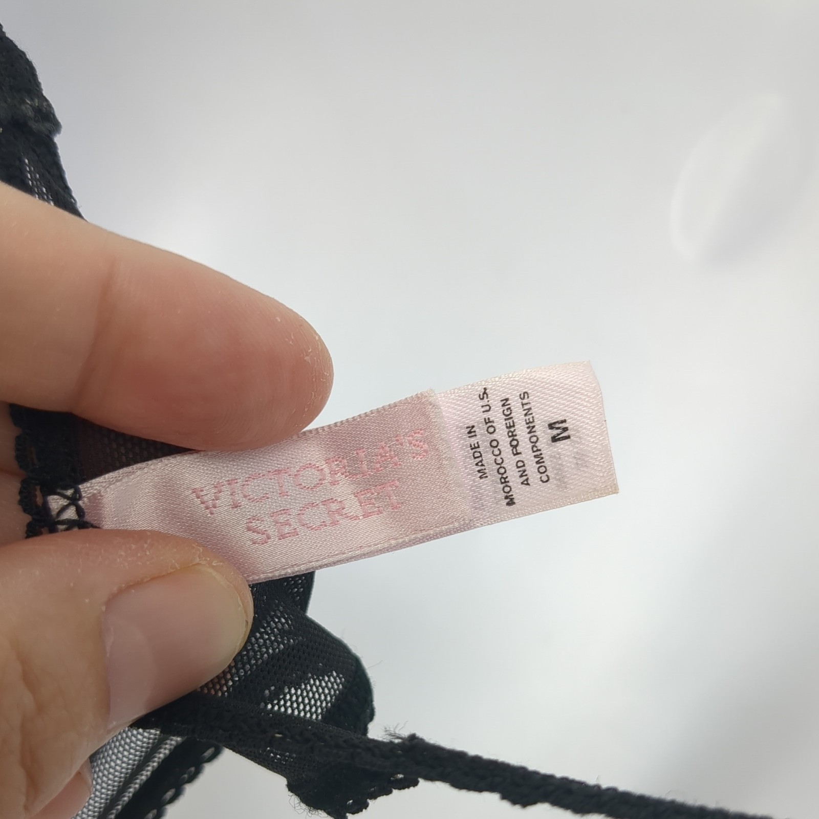 Vintage 02 Y2K Victoria’s Secret Black Sheer Panties Medium Bra 36B Set NWOT
