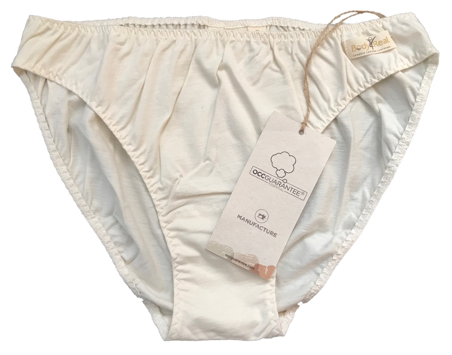 100% Organic Cotton Womens Underwear Bikini Sustainable Sexy Panty White XLarge