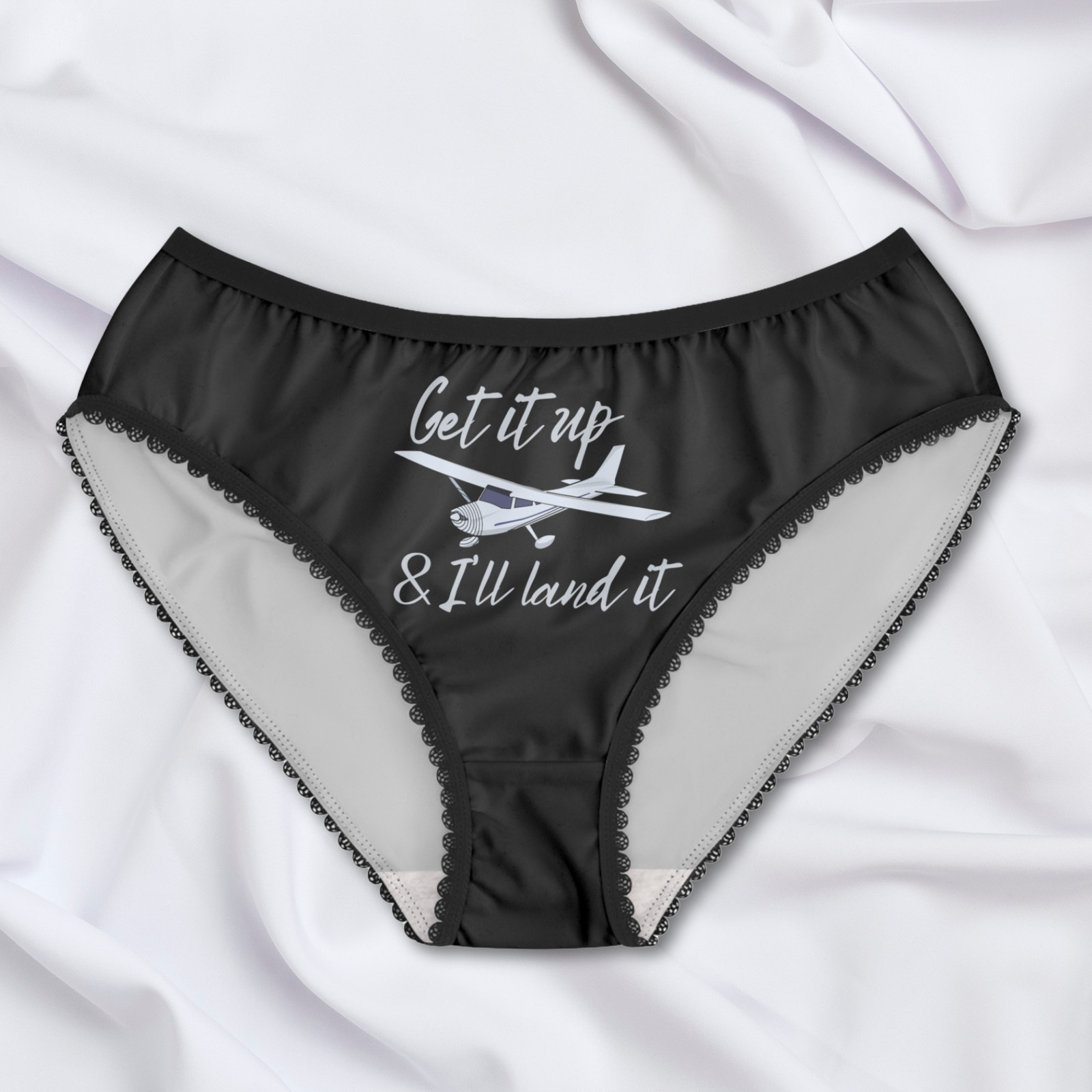 ‘Get It Up & I’ll Land It’ Women’s Briefs | Cheeky Aviation Pilot Underwear