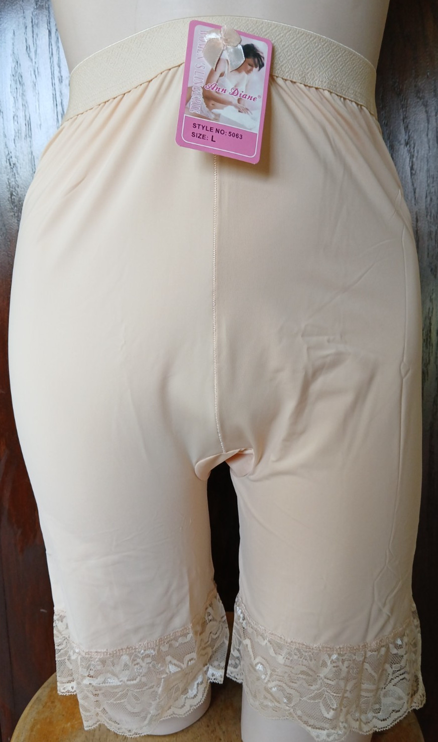 NWT ANN DIANE HIGH WAISTED BLOOMER SLIP SHORTS LACE TRIM LEGS BOTTOM SUPPORT 5XL