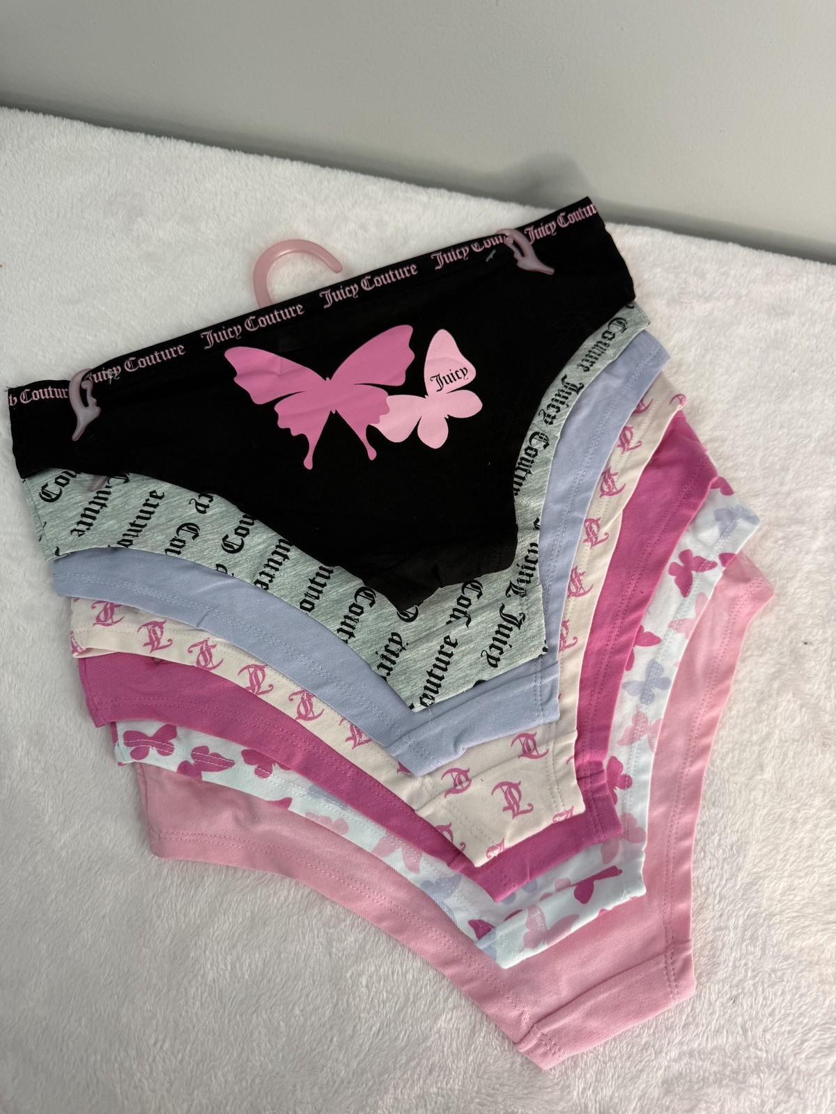 Juicy Couture Intimates 7 Pack Bikini Panties Size S Butterfly Y2K NWT