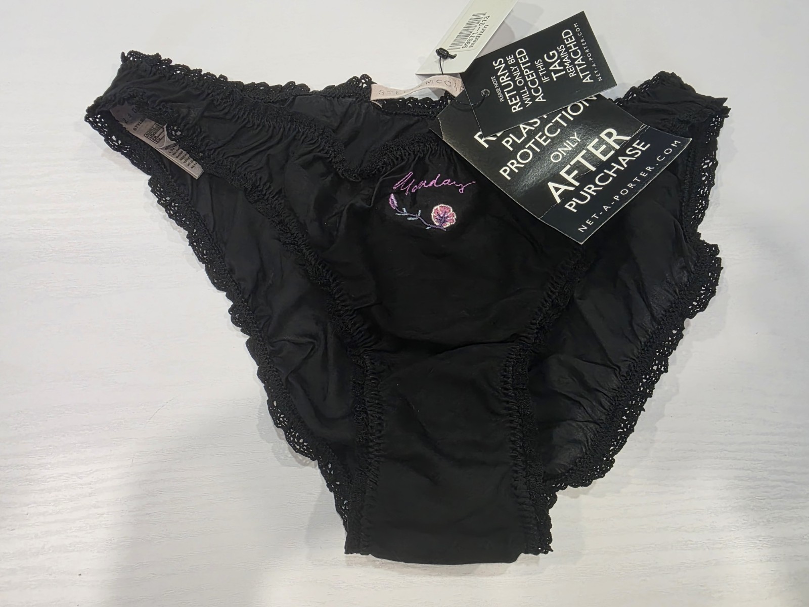 NWT Stella McCartney Panties Monday Week Silk Blend Lingerie Size M Vintage
