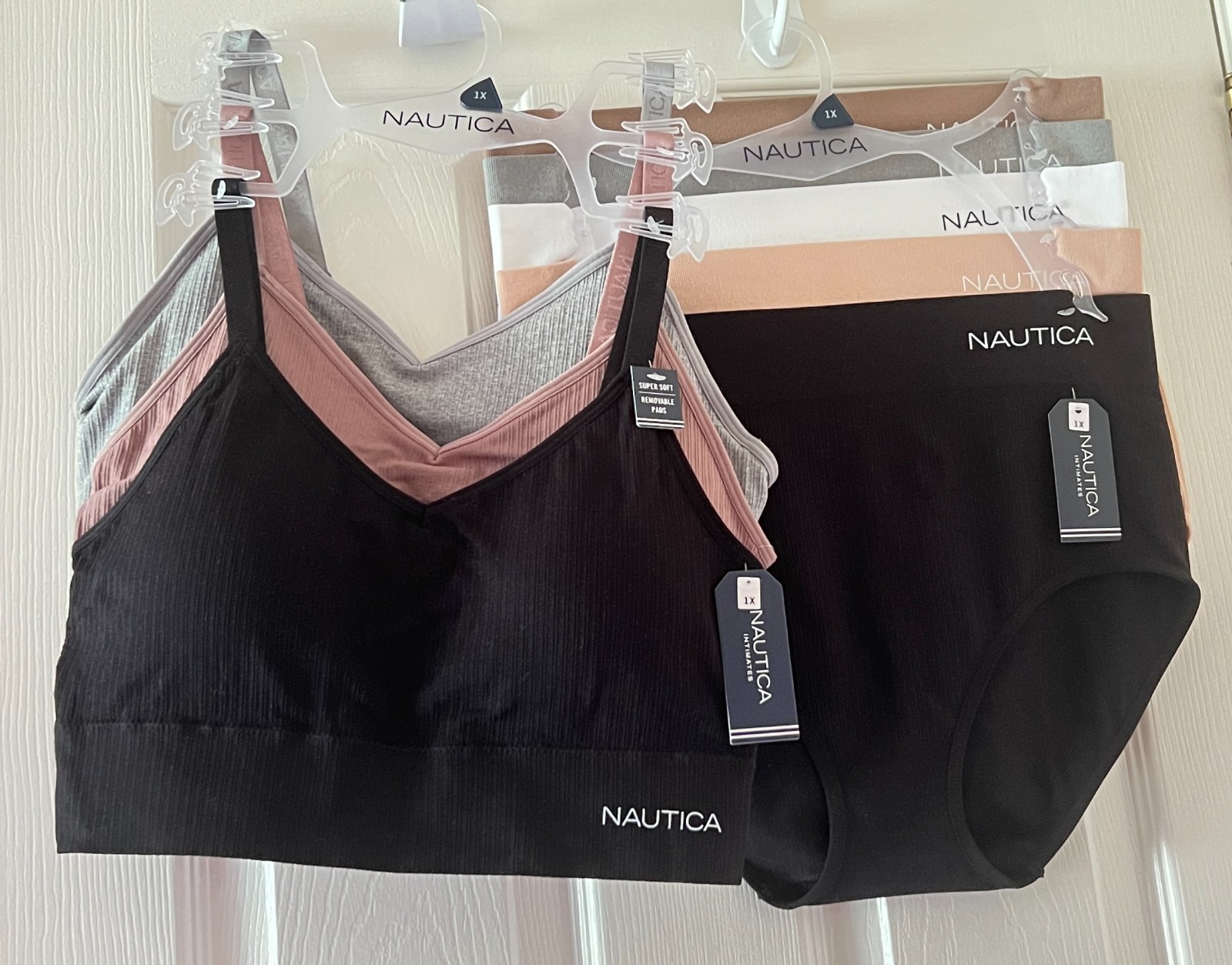 5 pk Sz 1X,2X,3X Nautica NT9948 Nylon Brief Underwear Panties Fit Stretch Ribbed