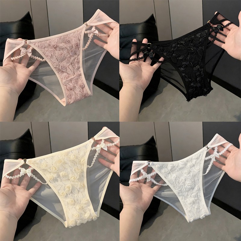 4 Pack Lot Sexy Ladies Womens Sheer Lace Panties Underwear French Lingerie Brief