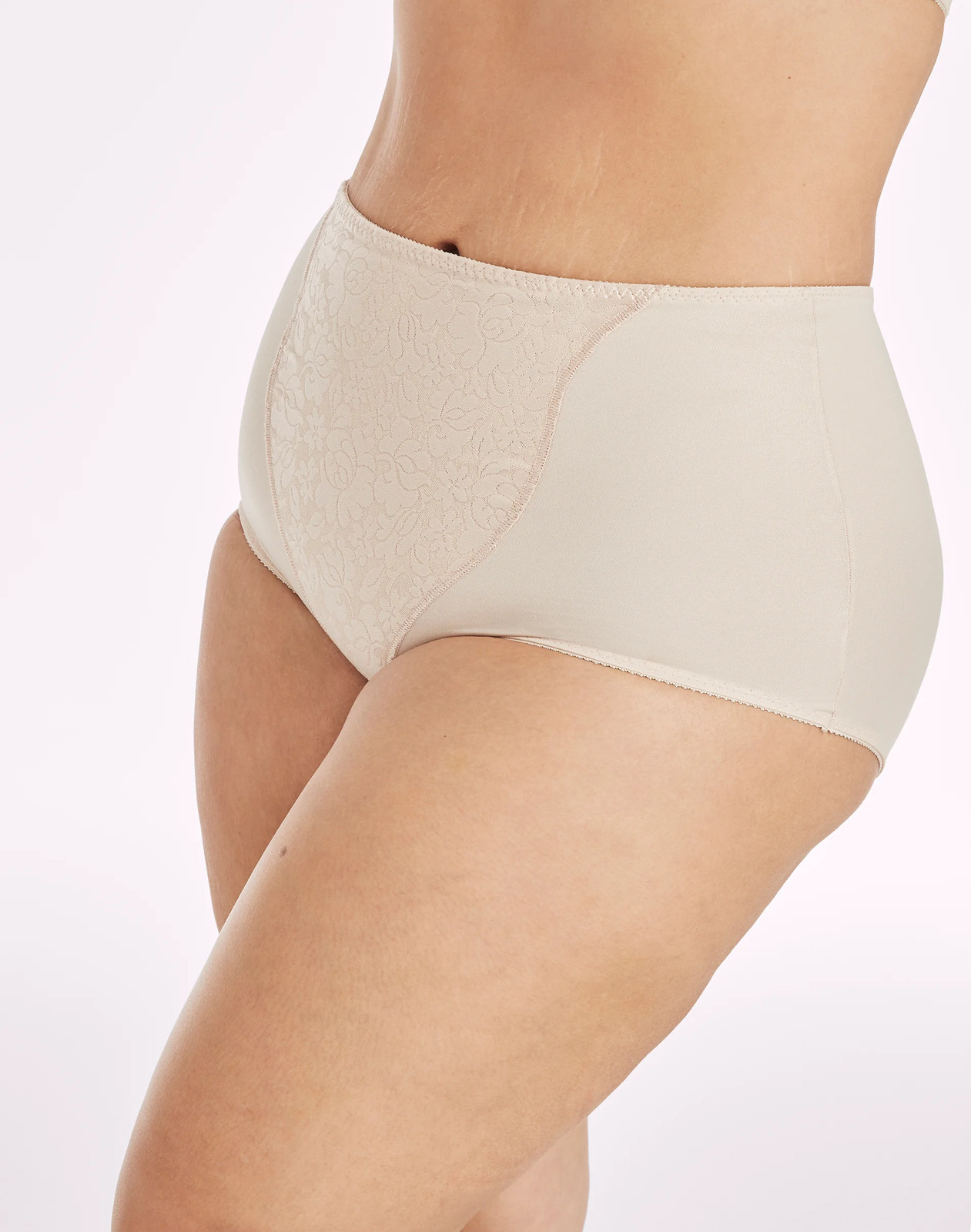 Bali Panties 2-Pack Light Control Support Lace Panel Brief Smoothers Shaping 372