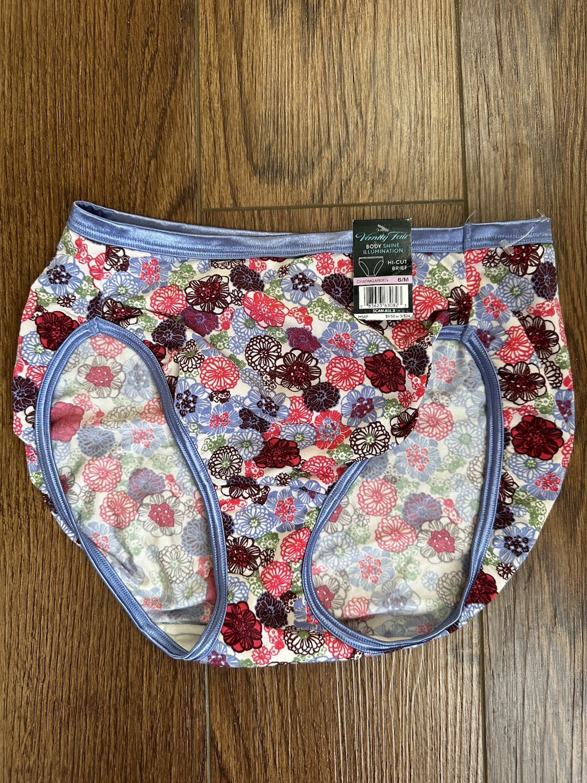 XRARE PATTERN!! NWT Size 6 (M) Vanity Fair Illumination Hi-Cut Panties 13108