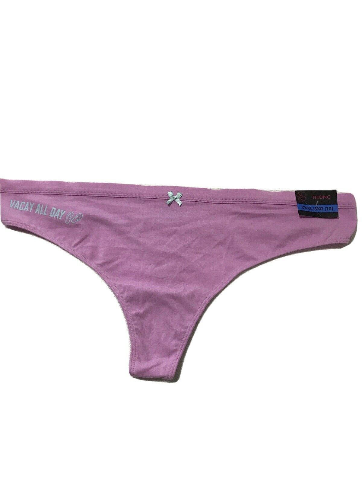 Panties Thong Size XXXL/10 NOBO Pink Orchid Cotton Blend Vacay All Day