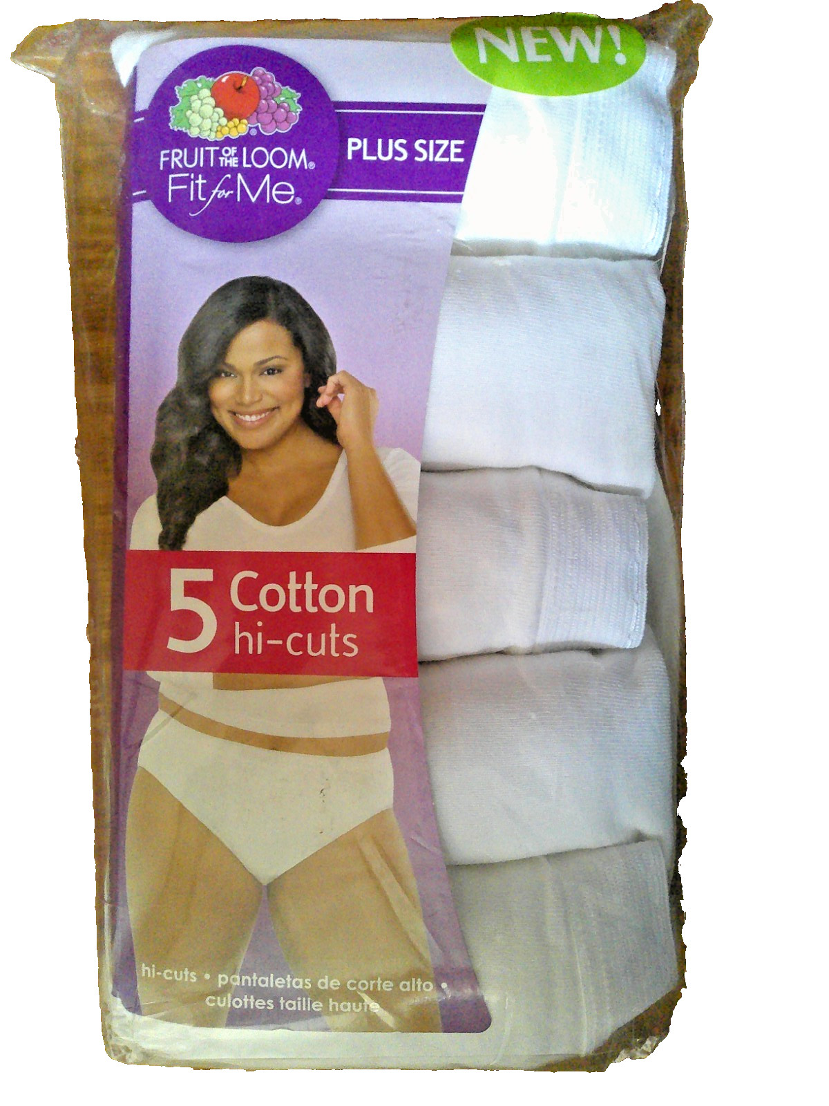 New 5 Pair Fruit Of The Loom Cotton White High-Cuts Size 9 FREE Shipping
