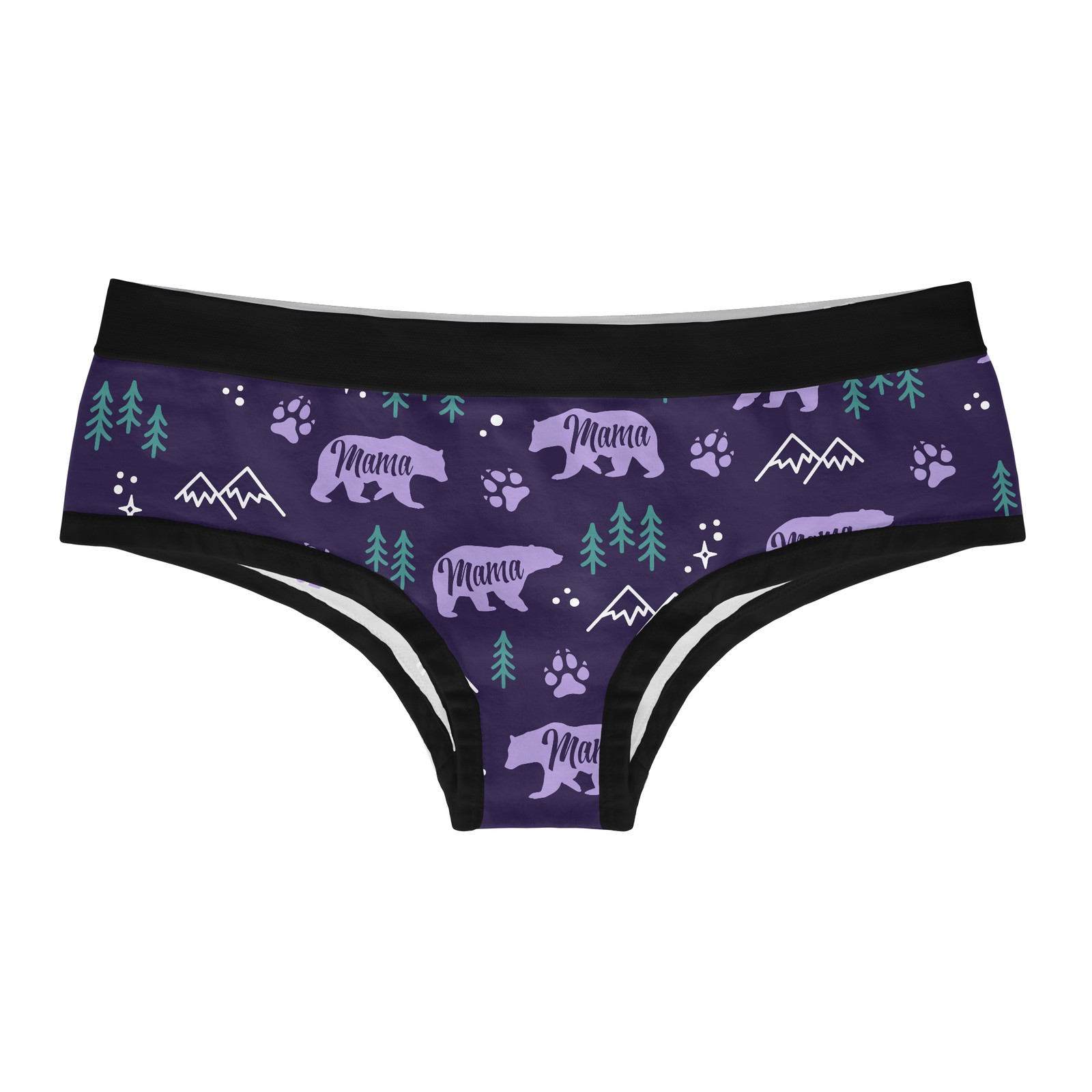 Womens Mama Bear Panties Cute Print Wild Animal Underwear for Mom