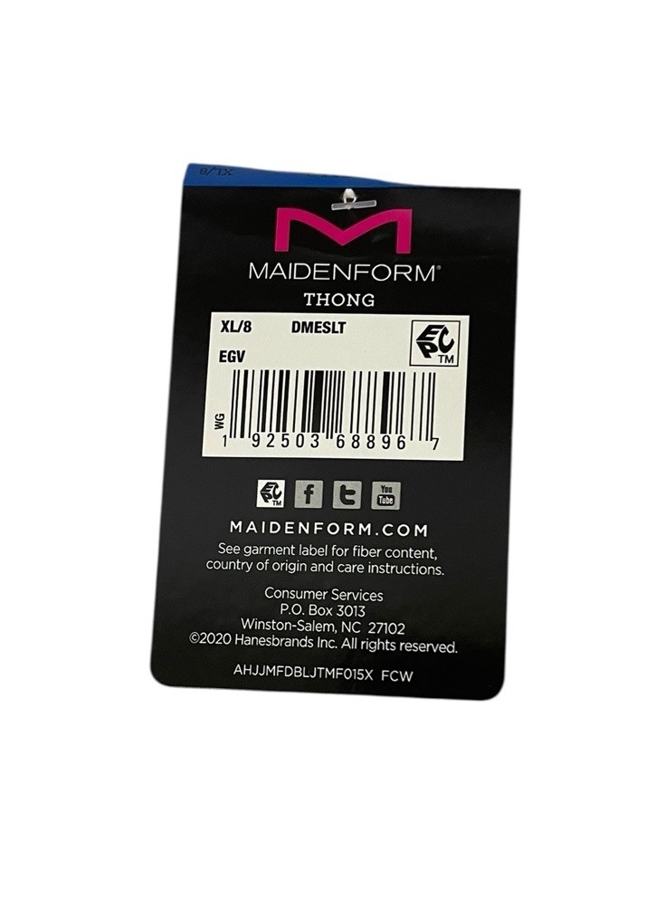 Maidenform Pink Lace Thong Size XL/8 – 86% Nylon And 14% Spandex