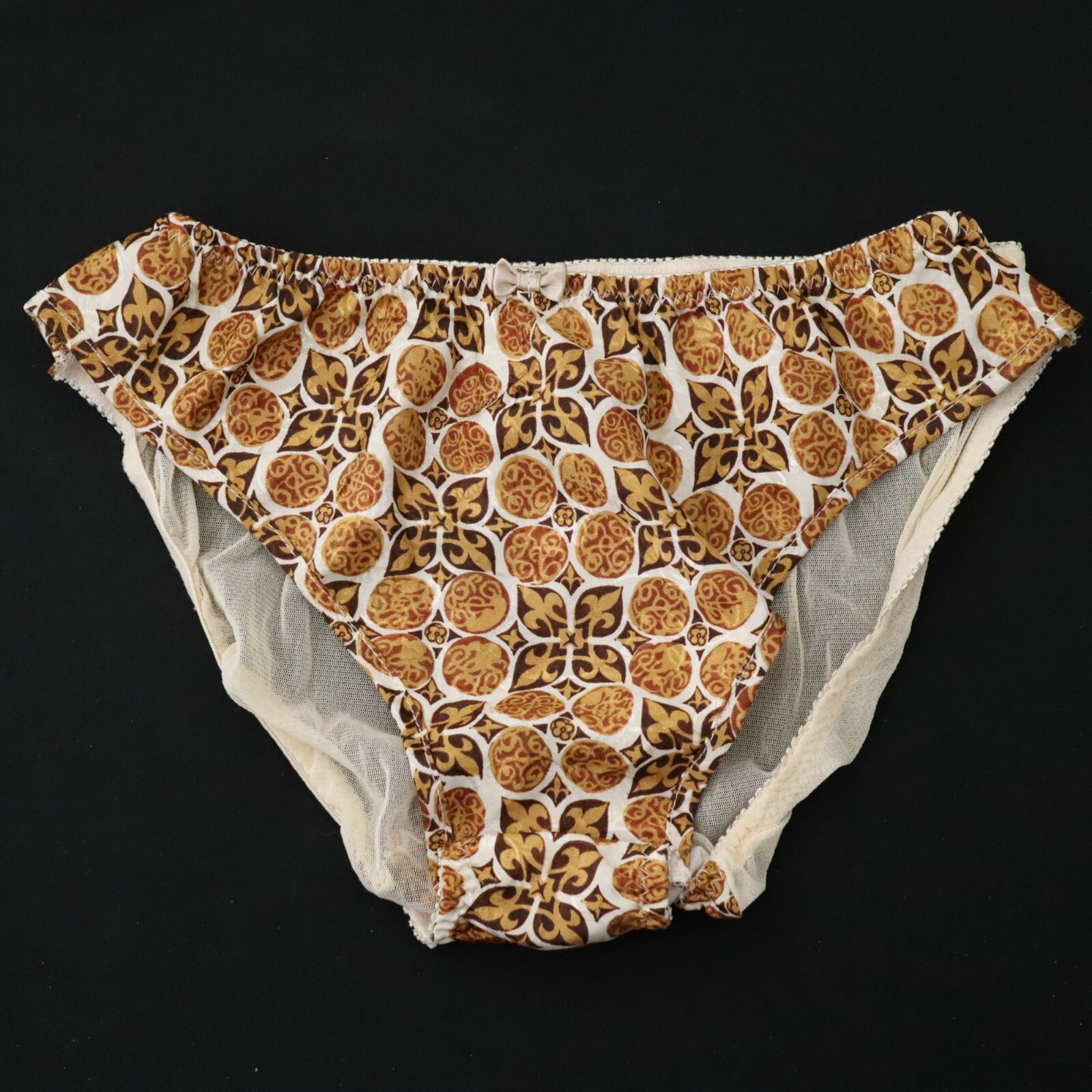 NEW Secret Treasures VTG Y2K 90s Sheer Satin High Cut Brief Panties MEDIUM