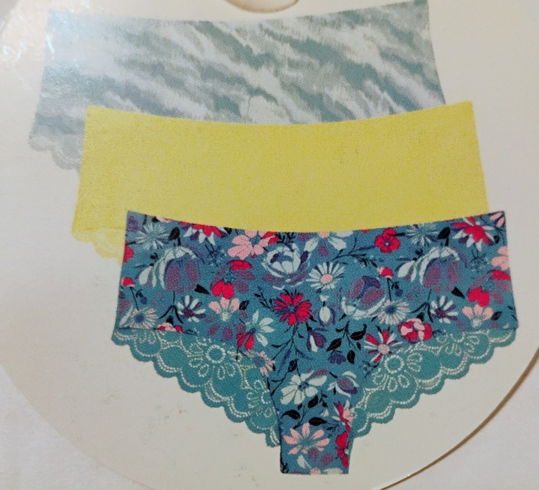 No Boundaries 3 Pairs Cheeky Panties with Lace Women XXL ( 19 ) NWT