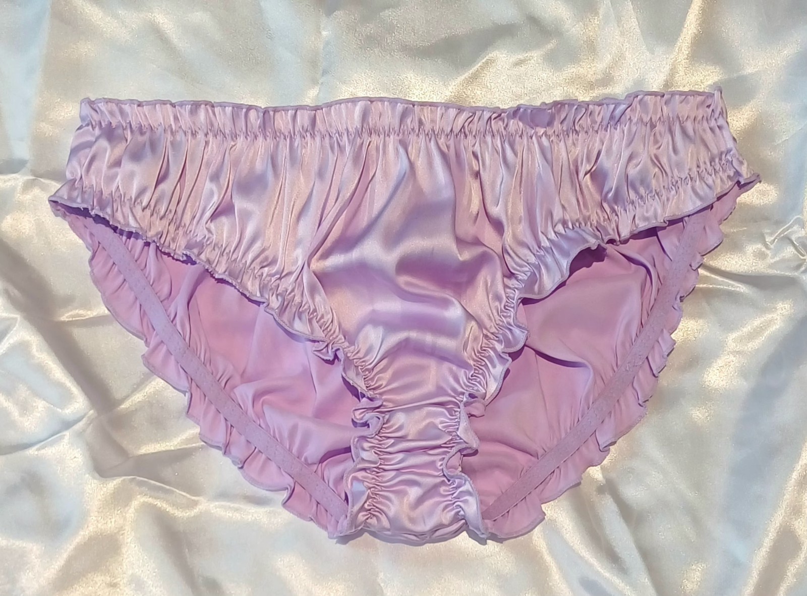 Romantic Lavender Lilac Pleated Satin Panties Knickers CD TV Sissy 3XL UK 22
