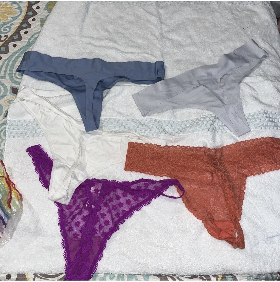 Lot Of 5 Designer Multi Style Thongs G Strings Lace Size XLarge See Tags