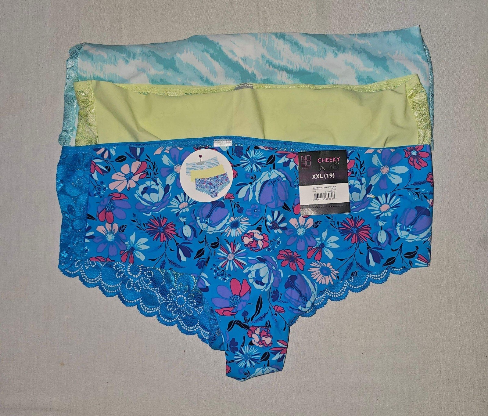 6 pairs Womens New with Tags Panties 3 Hipster 3 Checky silky fabric size XXL