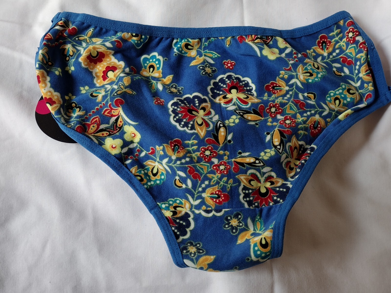 CLOVIA SMALL BLUE FLORAL STRAPPY HIPSTER PANTY COTTON SPANDEX NEW WITH TAGS