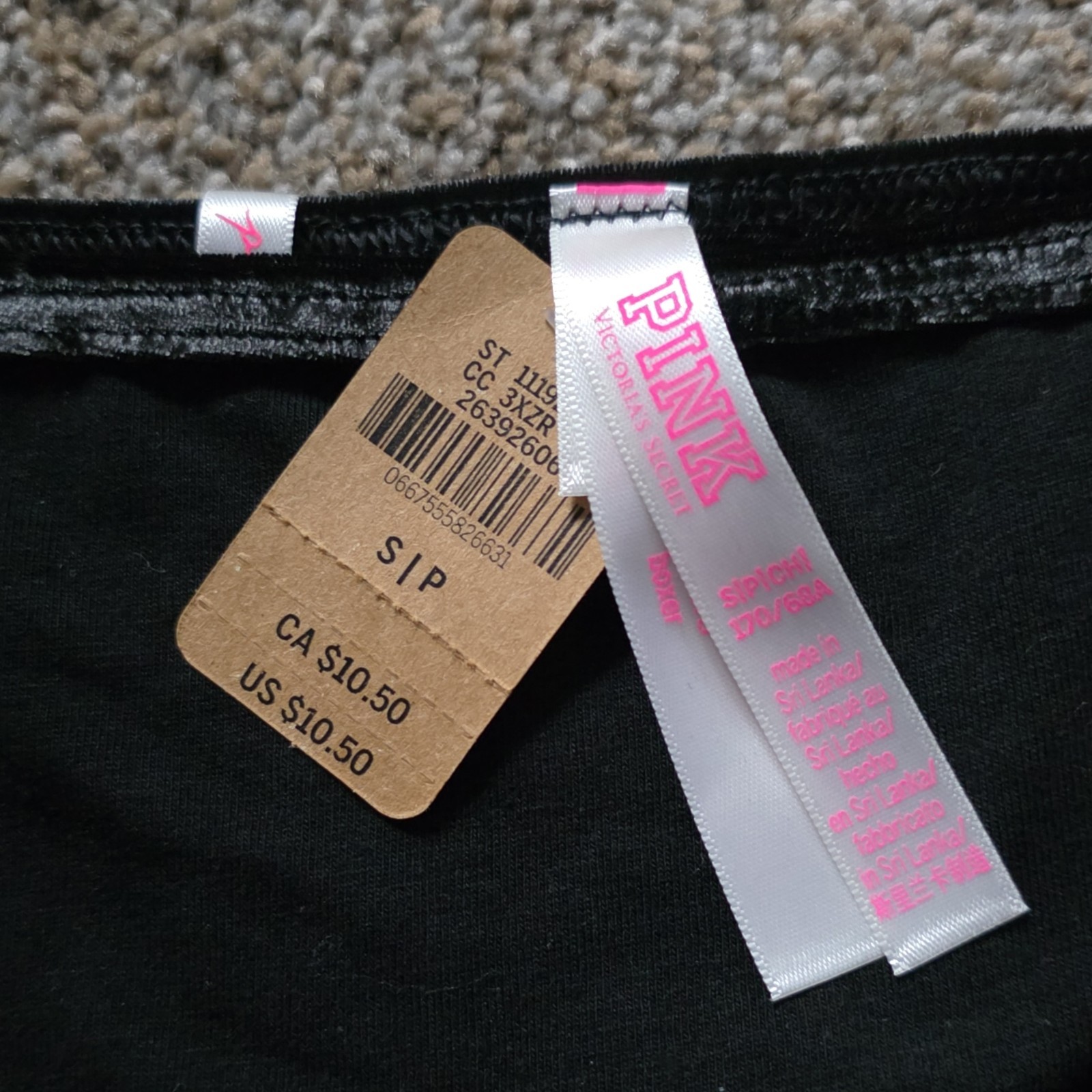 Victoria’s Secret Brief Panties Black Gray Snowflake Print Cotton S/P 1 Pack