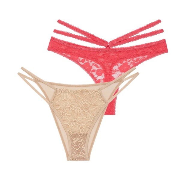 2 Pk Adore Me Women’s Marley Strappy Thong & Elizabeth Brazillian Underwear 3X
