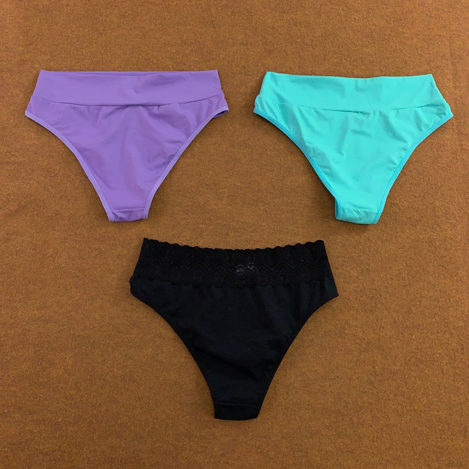 ISA_INTIMATES Womens GG L Multi Color Lace Waist High Rise Bikini Panty 3 Pack