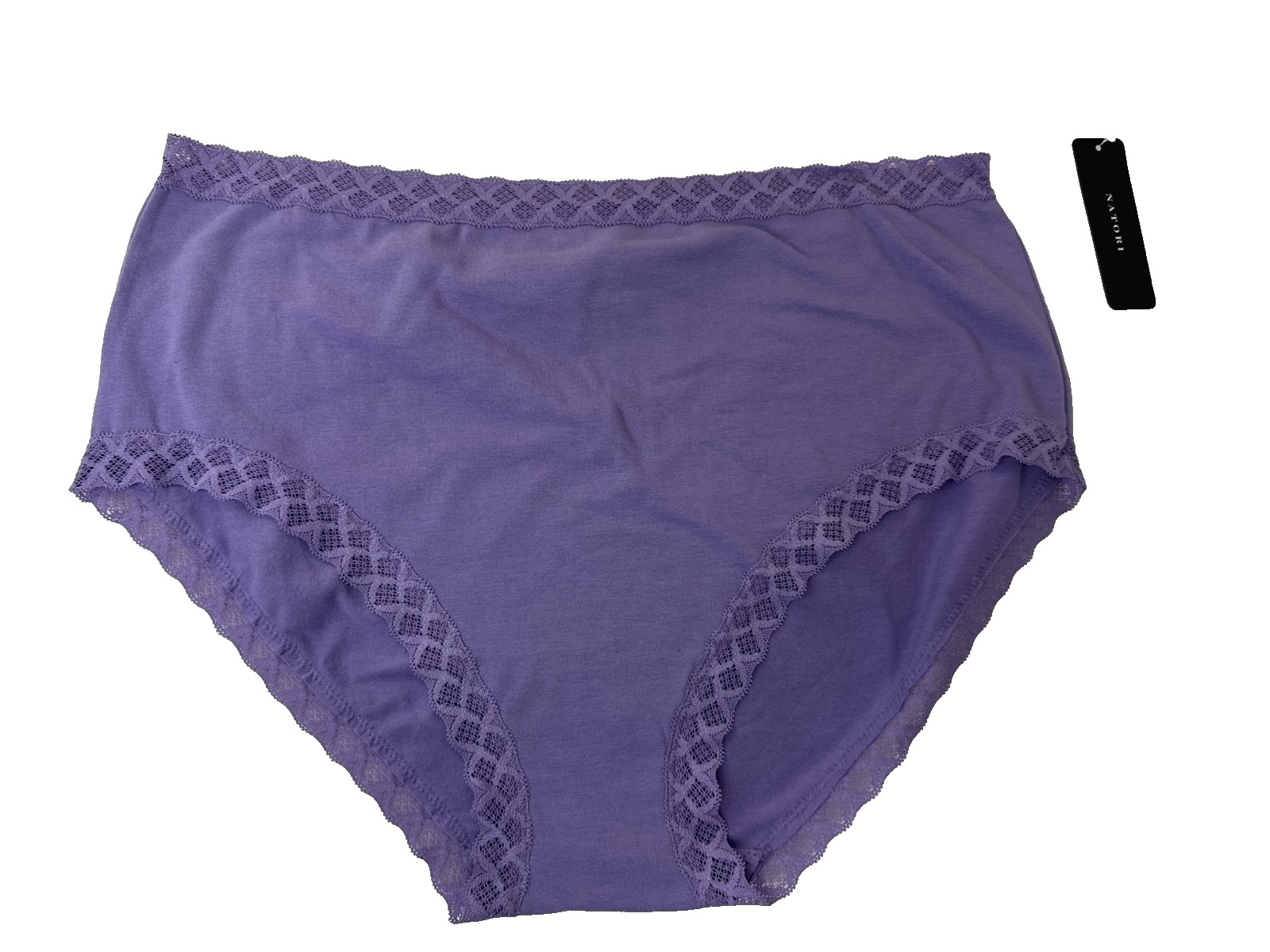 Natori Panty Women’s XXL Purple Bliss Lace-Trim High Rise Cotton Brief 755058