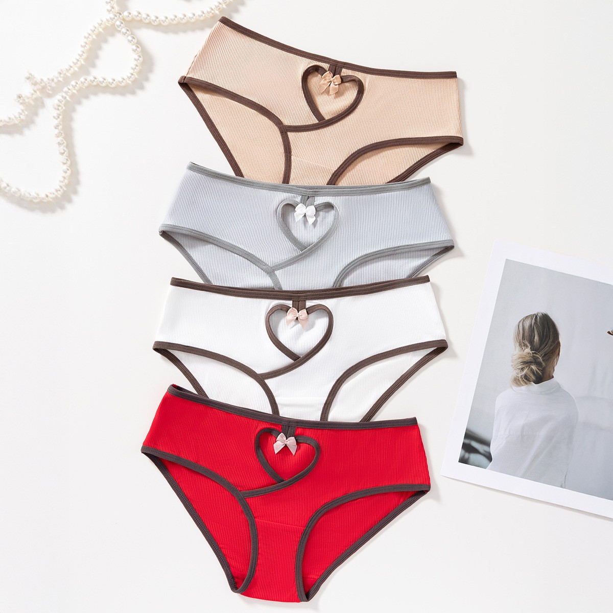 Low-rise Ribbed Women’s Breathable Comfortable Butt-lifting Briefs Underwear
