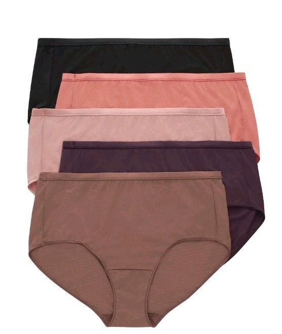 HANES Just My Size Women’s Size 12/4x Mesh Tagless Briefs Underwear 5-pack