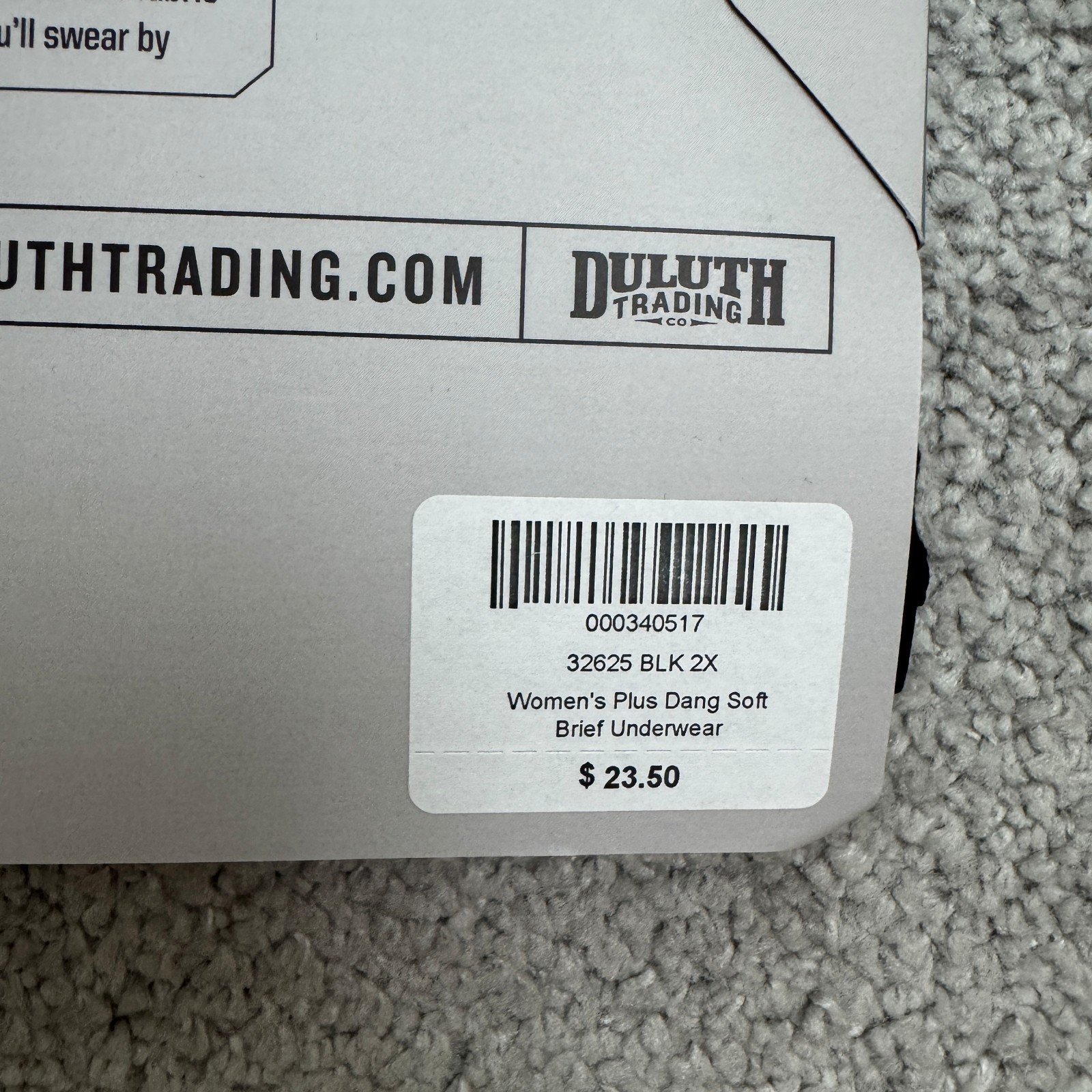 Duluth Trading Co Dang Soft Briefs Underwear Womens 2X Plus Black Stretch NWT