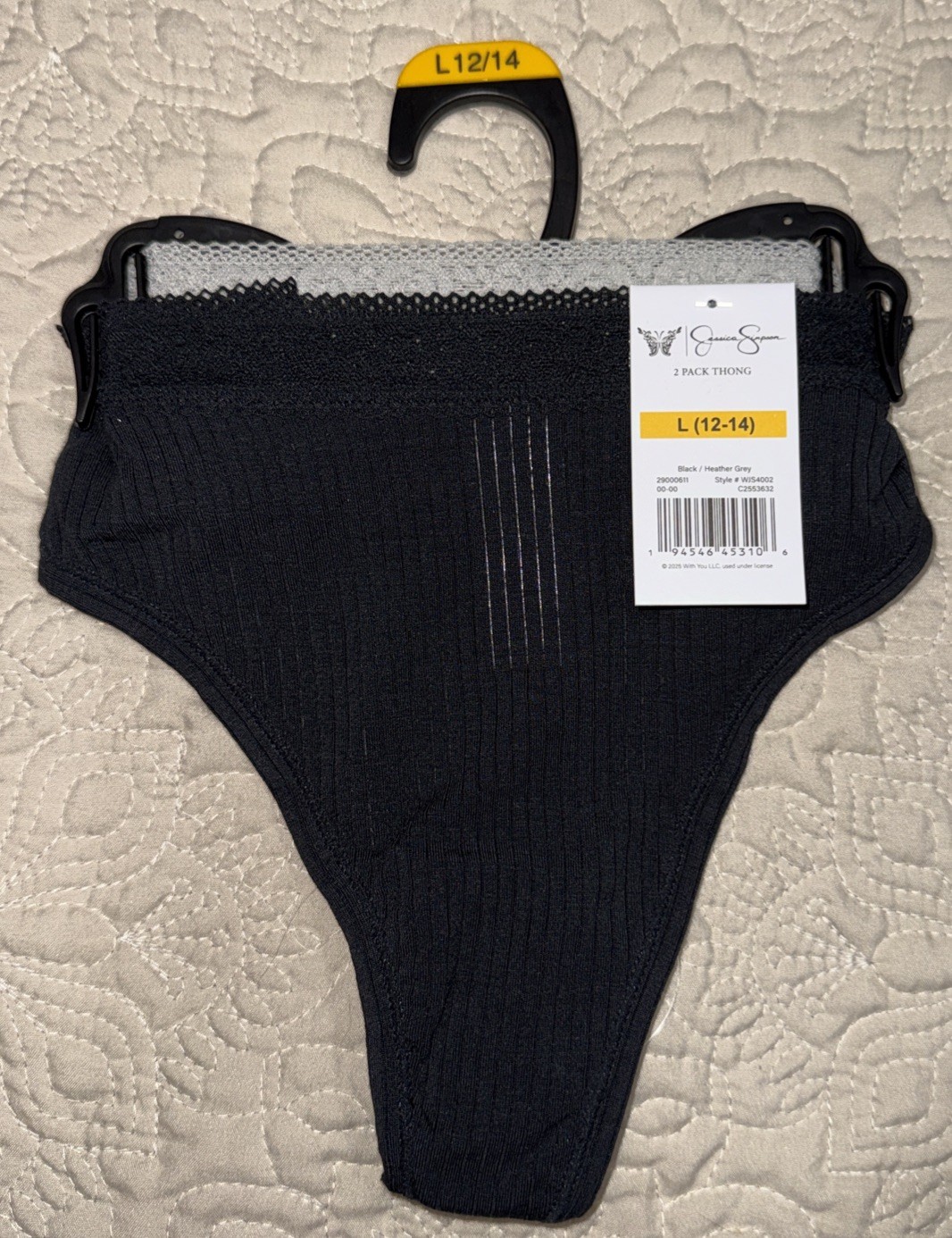 Womens Thong Panty Jessica Simpson 2-Pair Underwear Panties Size Large 12-14