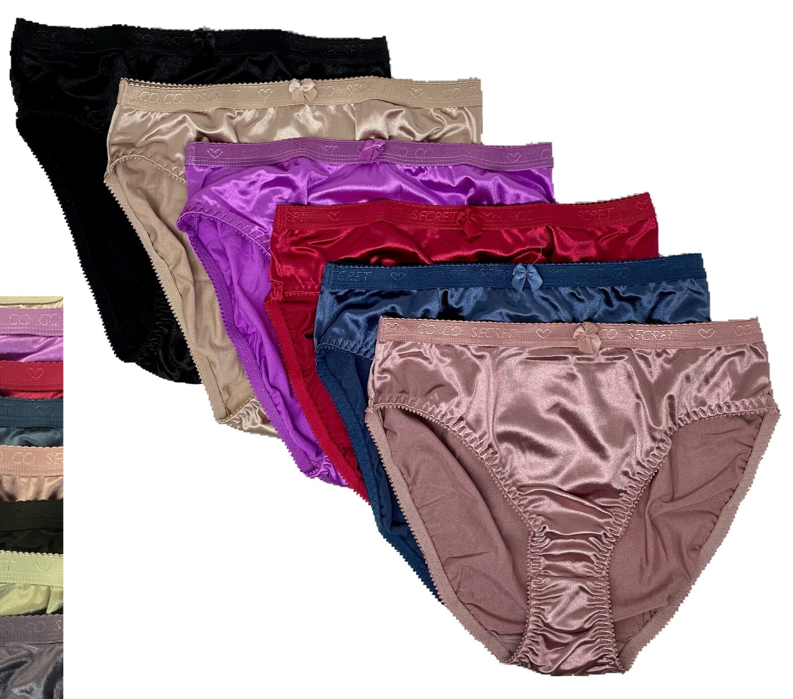 Women’s Coco Secret 2-6 Pack Satin Full Coverage Panties Underwear #306 S~XL LOT