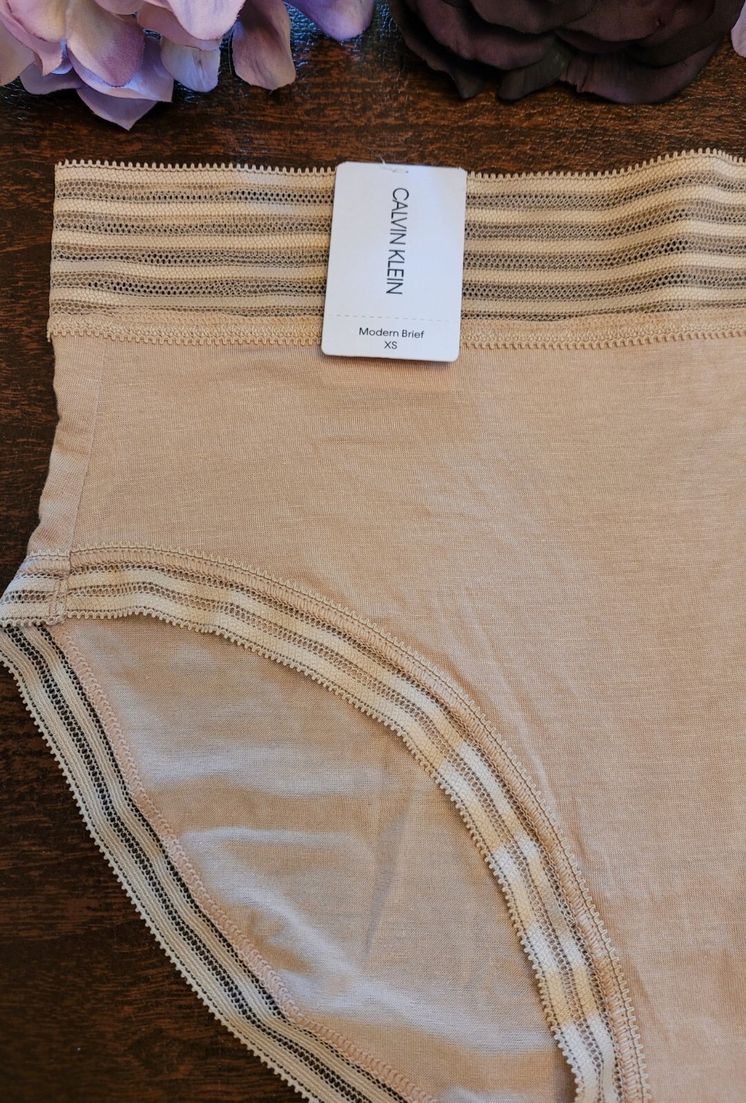 XS CALVIN KLEIN SeXy Ultra-Soft Wide Lace Modal Modern Brief QD3868 NWT