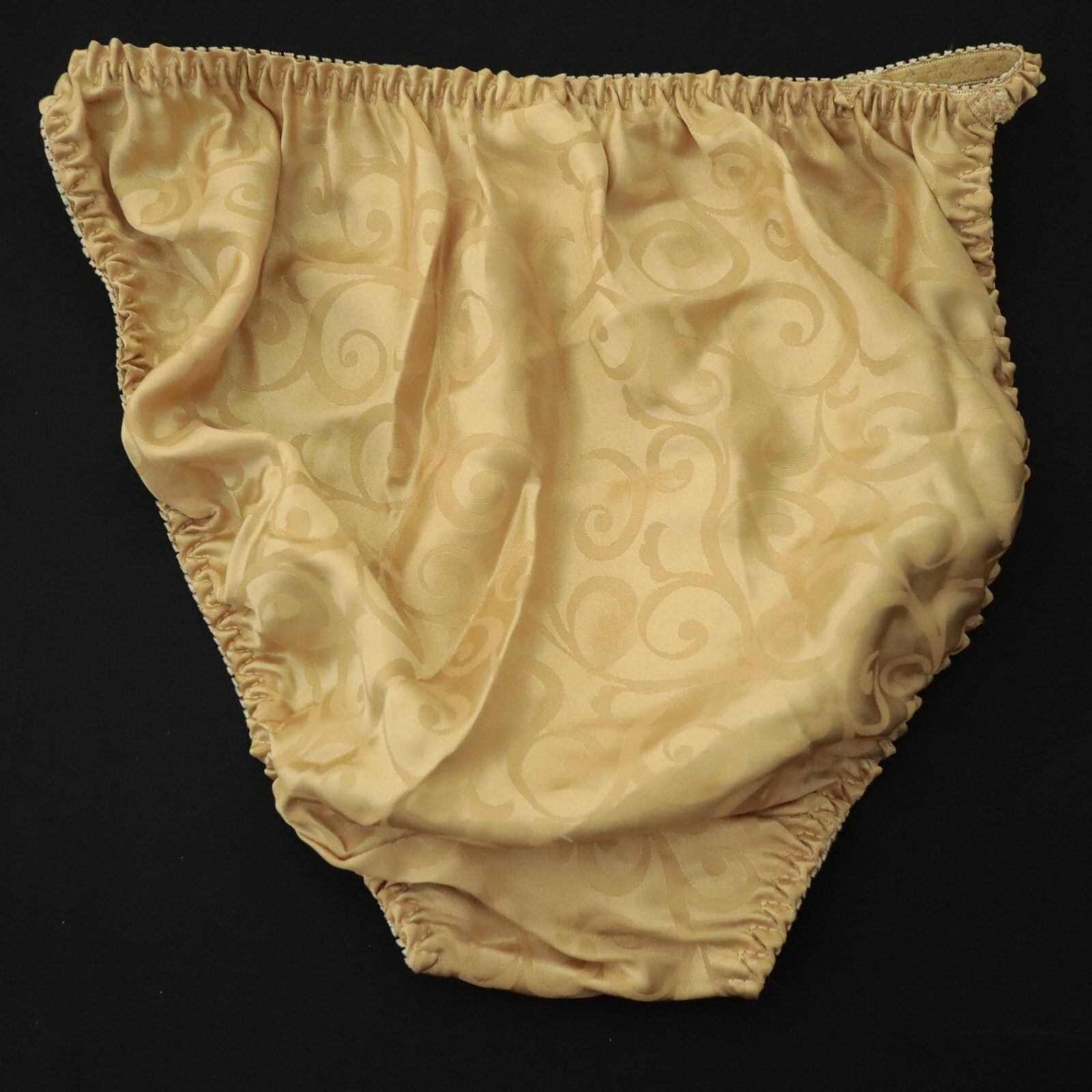 NEW VINTAGE 90s Polyester Satin String Floral Lace Bikini Panty MEDIUM