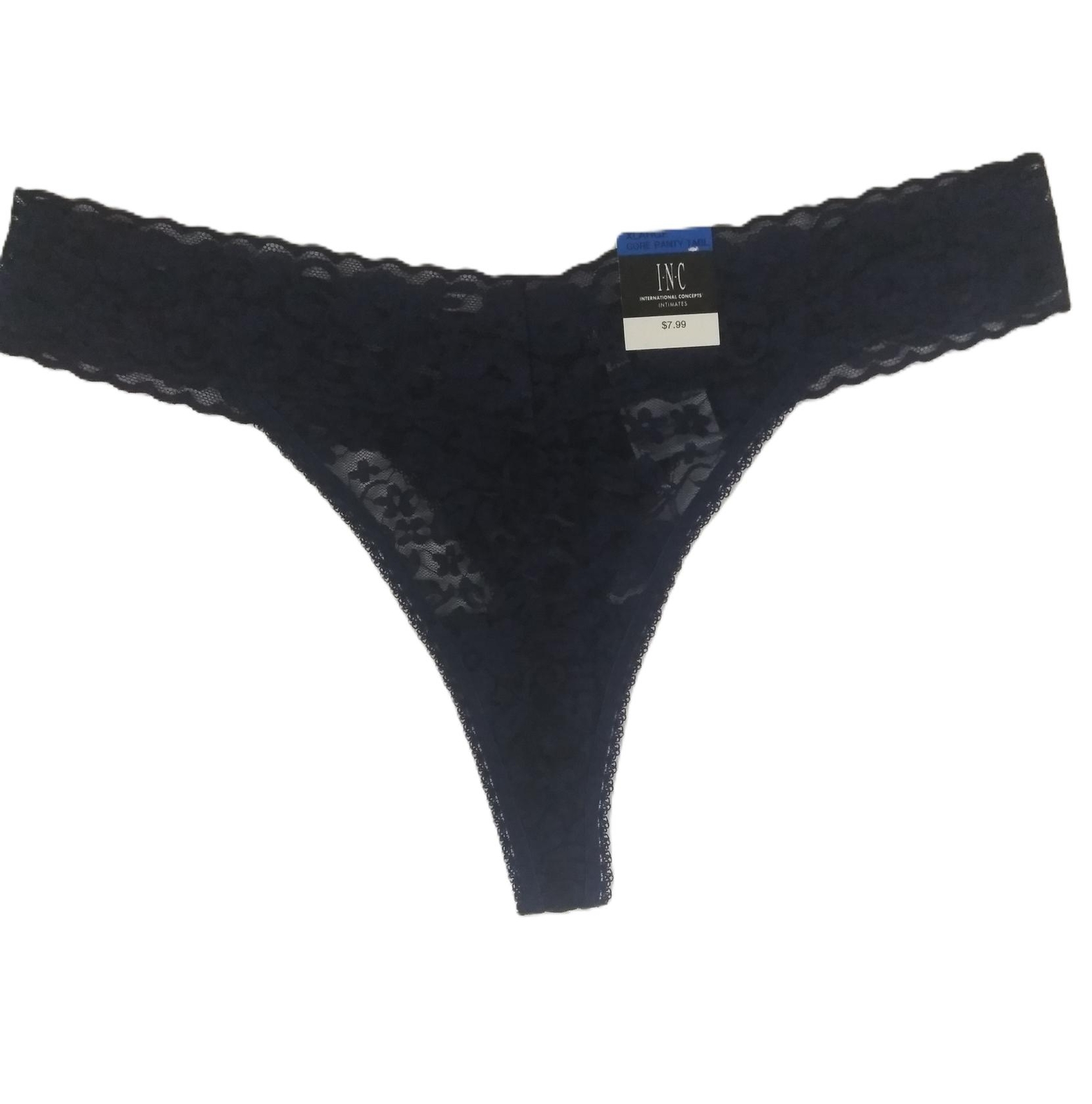 Inc International Concepts Womens Lace Thong XL 4 Pairs Blue Black Beige Gray