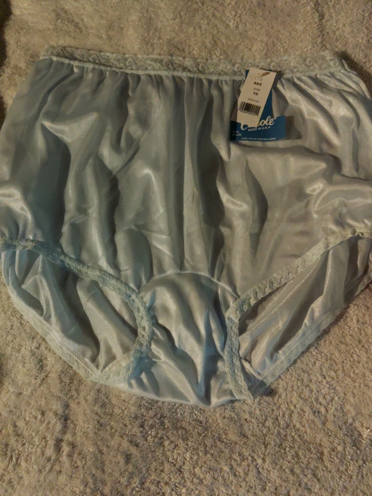 New! Carole 100% Nylon Brief Panties Size 10 – Style 945 Baby Blue