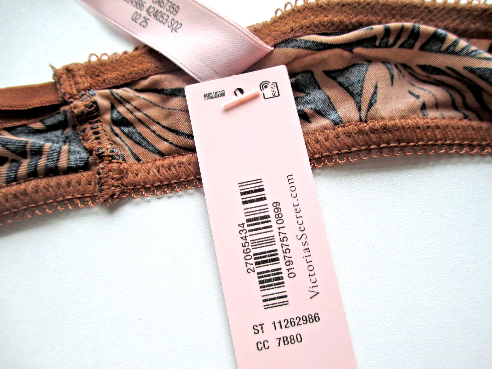 VICTORIA’S SECRET VERY SEXY Strappy Back High Leg Thong Panty VS Palm Hardware