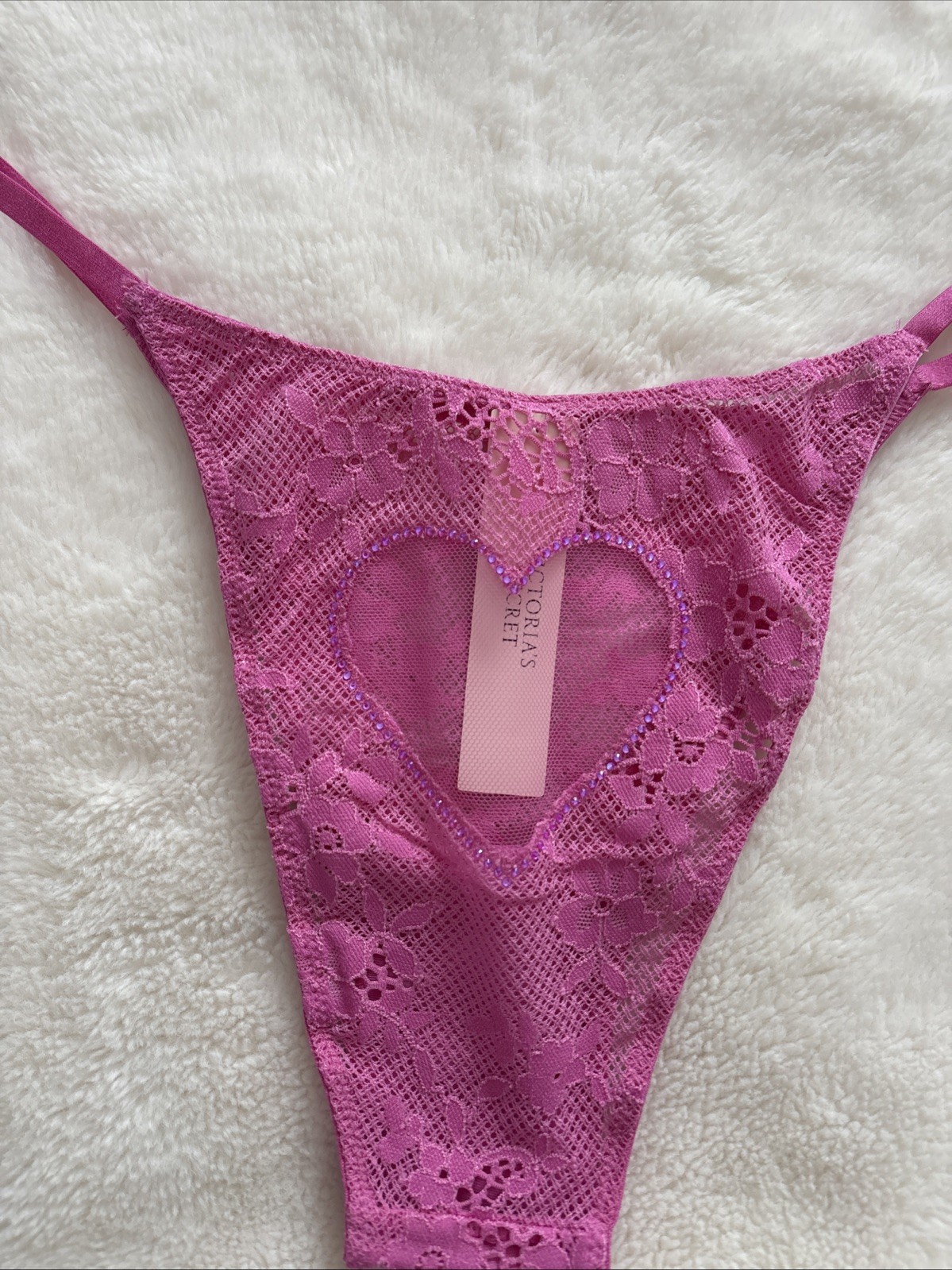 Victoria’s Secret Panties Dream Angels Brazilian Panty Pink Heart Bling Medium M