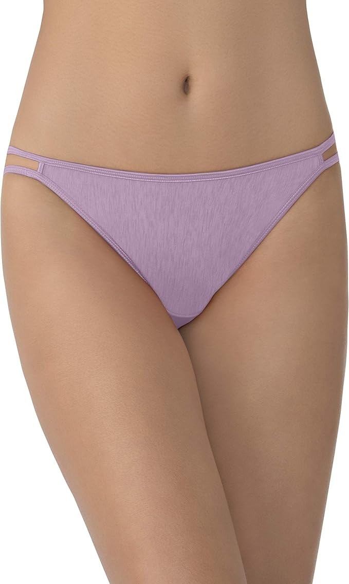 4 pairs VANITY FAIR String Bikini ILLUMINATION 18108 Panty Solid Colors Sz- 5 /S