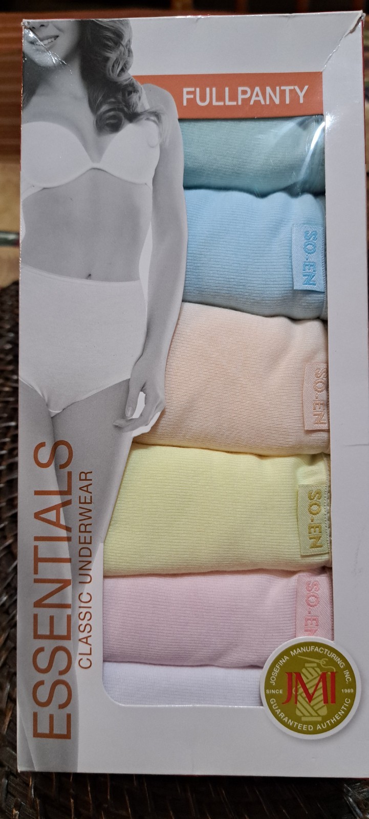 SO-EN Essentials Classic Underwear Full Panty XL, 6 Pieces 40-42 Inches