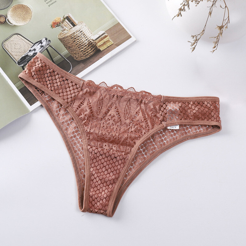 4-Pack Lot Sexy Womens Ladies Panties Underwear Lace Sheer Briefs Intimates Set
