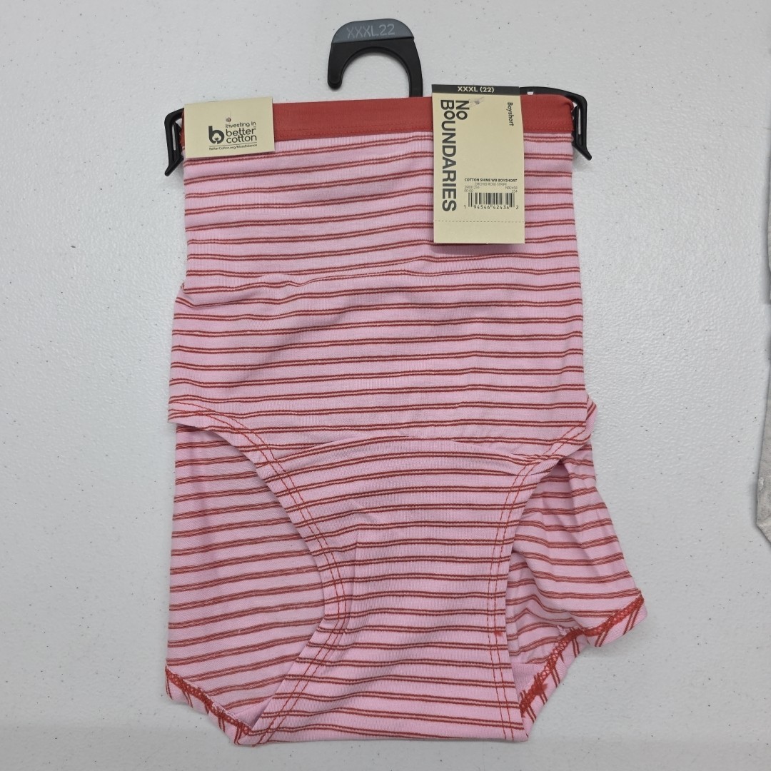 No Boundaries Women’s Boyshort Cotton Panties 2 Pack Size XXXL (22W) New Undies