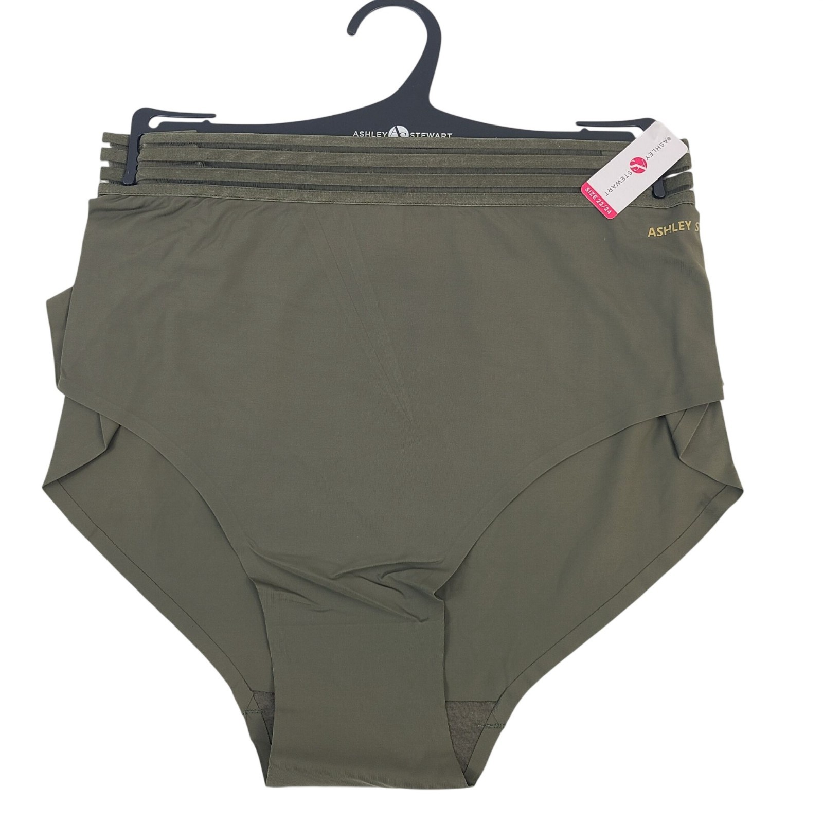 NEW Ashley Stewart Plus Size Olive Brief Panties Seamless Comfort Size 22/24