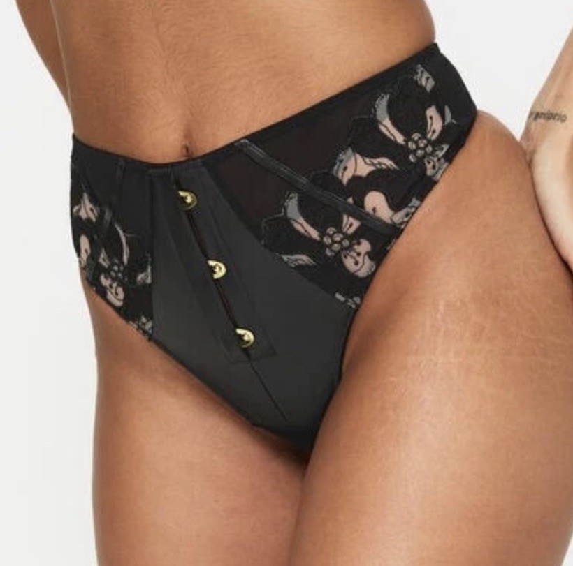 ANN SUMMERS .DARK SIDE – HIGH WAIST Thong SIZE 10 – New Tags – RRP £15 -Part PU