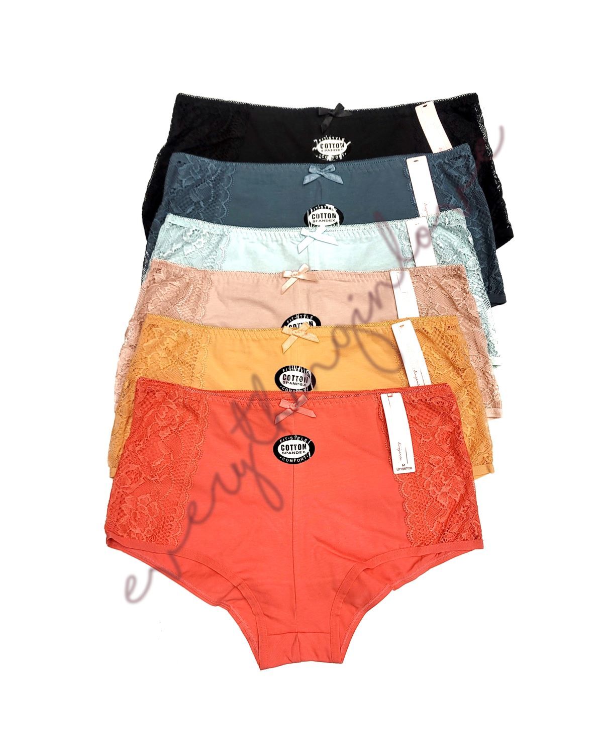 Women Soft Stretch Comfortable Cotton Side Lace Hipster Bikini No Show panties