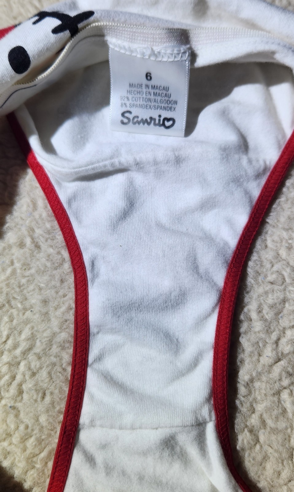 Hello Kitty Sanrio Panties Size 6 White And Red Nwot Vintage Goth Emo Underwear