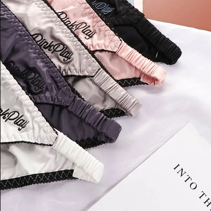 5PCS Lot Sexy Womens Silky Satin Panties String Bikini Underwear Brief Lingeries