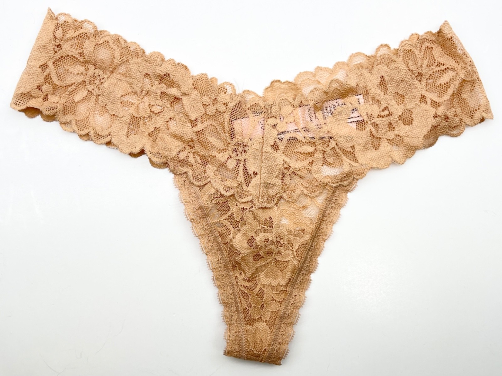 Victoria’s Secret PINK Brown Floral Lace Thong XS New With Tags