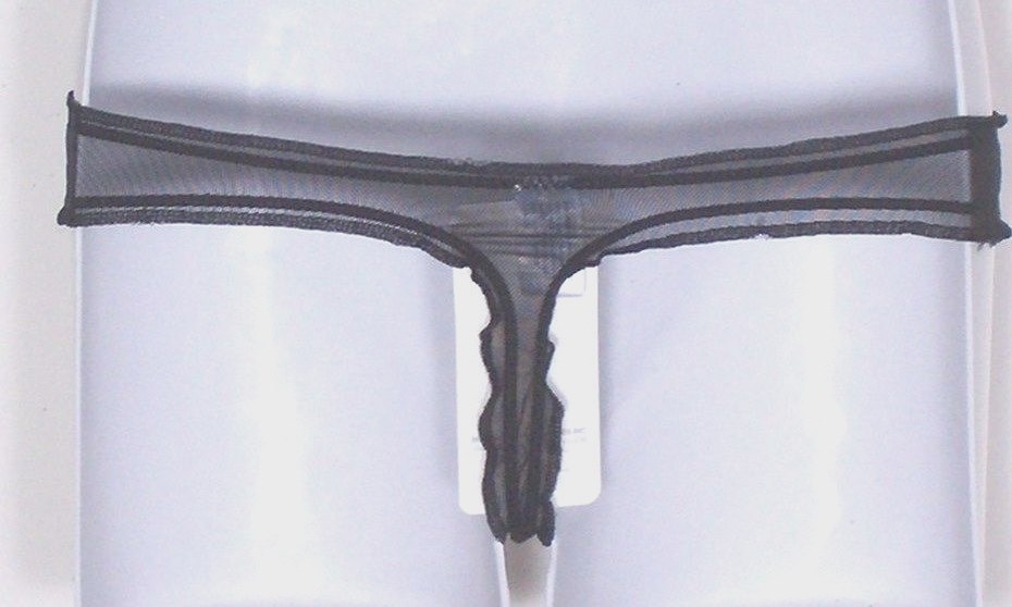 NWT Rene Rofe Beautiful Black Bikini Thong Panties Stretch Very Sexy Sz 6/M *