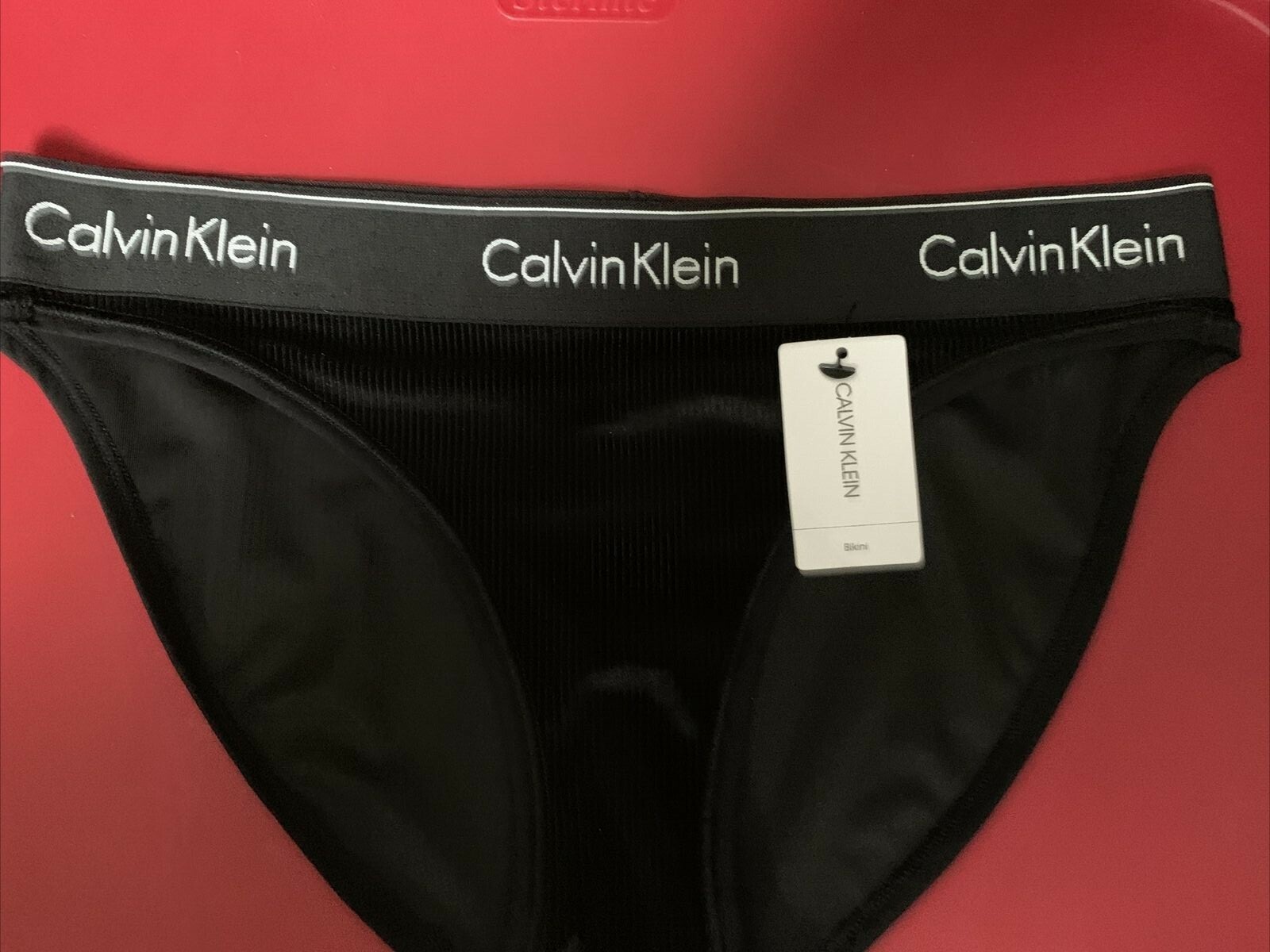 $$$Calvin Klein WOMEN’s (SMALL) CAROUSEL Velvet Ribbed Bikini QF5513 – 002