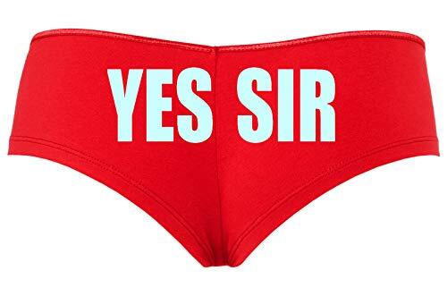 Knaughty Knickers Yes Sir Master Daddy DDLG Red Boyshort for Daddys Little Slut
