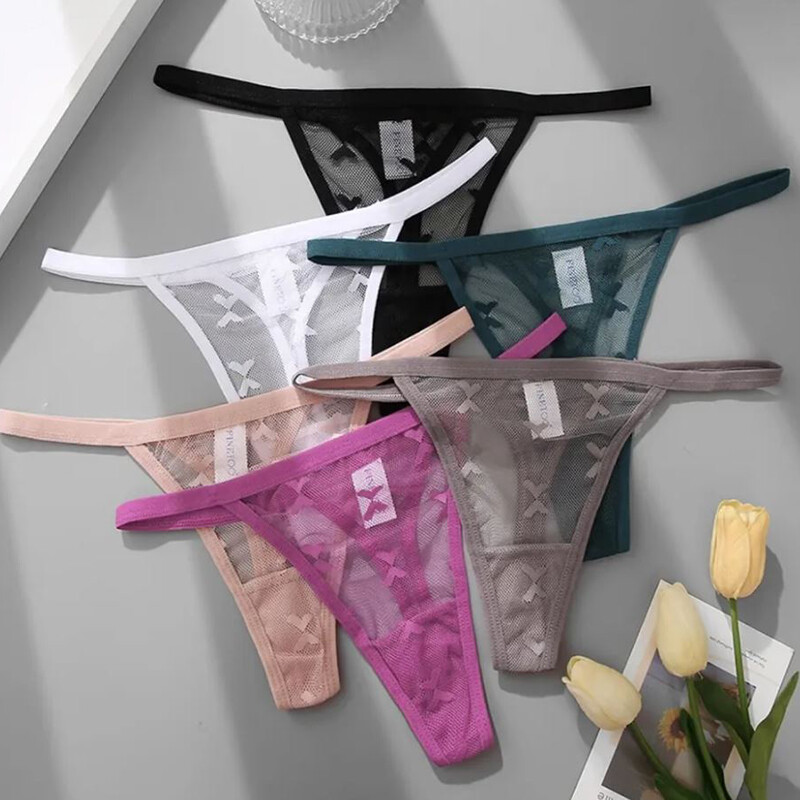 6 Pack Lot Sexy Womens Sheer Panties Lingeries Bikini G string Thongs Underwear